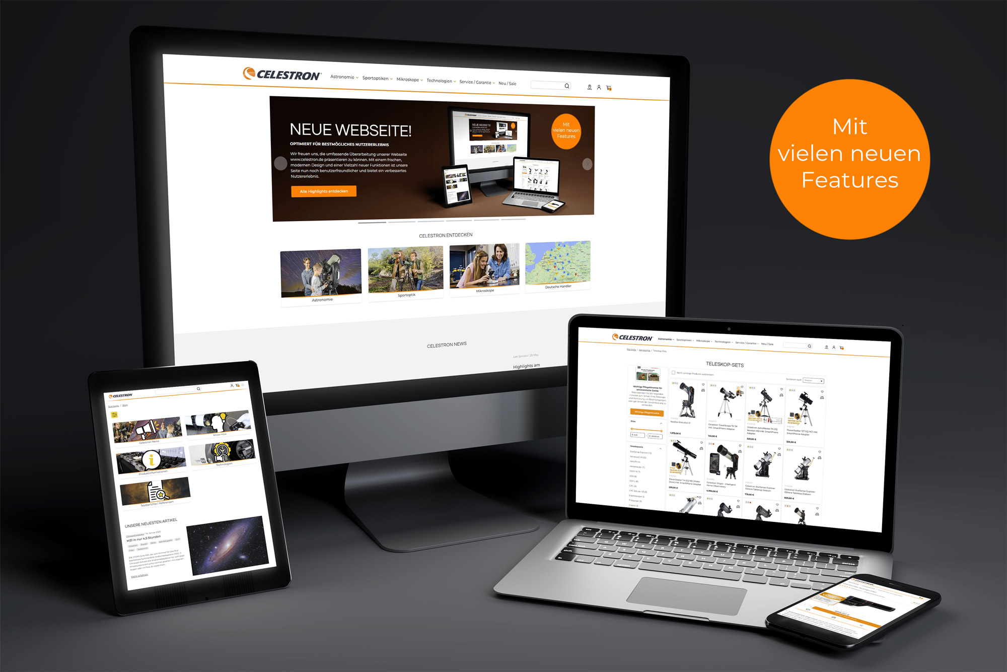 Neue Celestron Webseite jetzt live!